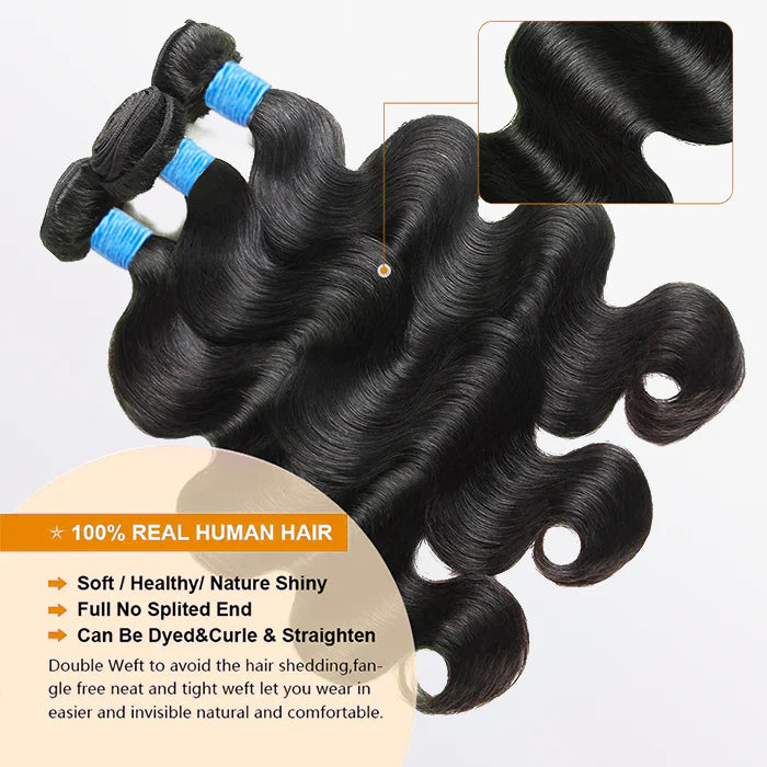 Body Wave Brazilian 100% Virgin Hair Bundles 10-32''