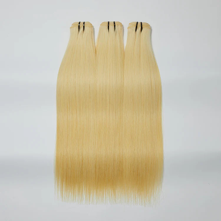 12A Premium Raw Indian Hair #613 Lightest Blonde Straight 12-30''