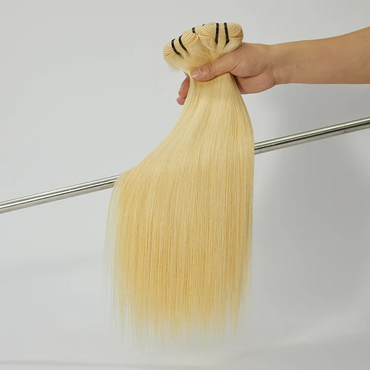 12A Premium Raw Indian Hair #613 Lightest Blonde Straight 12-30''