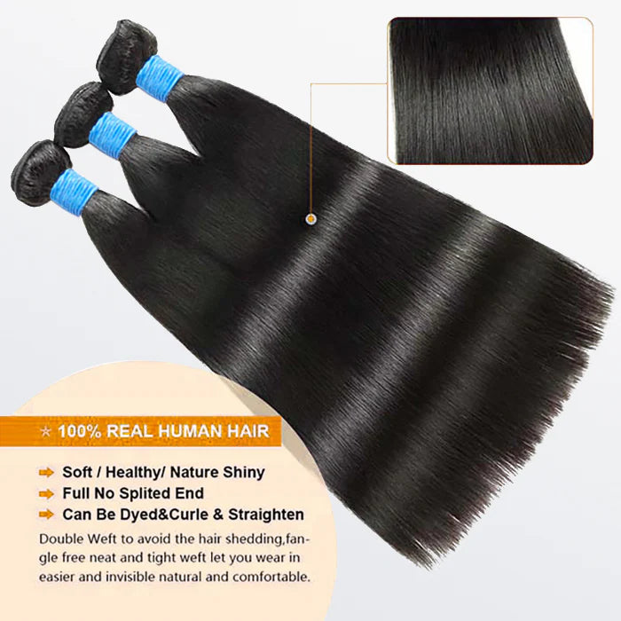 Straight Brazilian 100% Virgin Hair Bundles 10-32''
