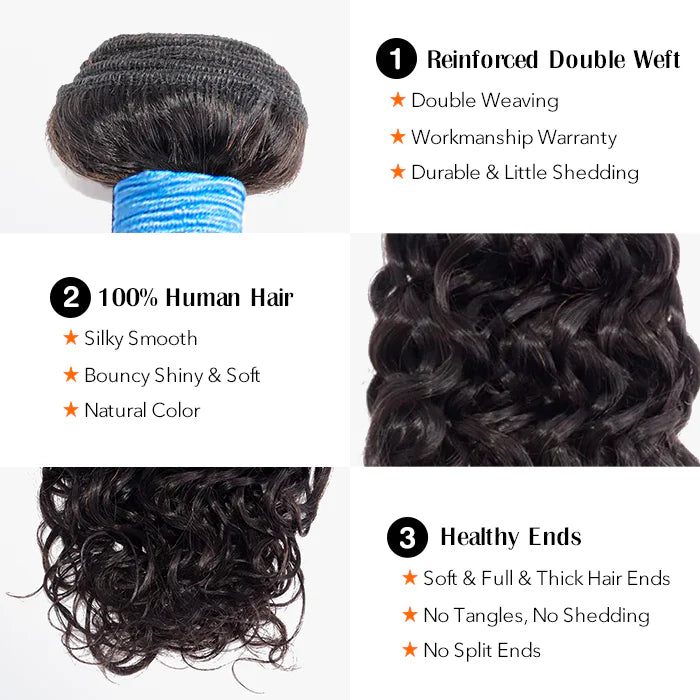 Water Wave Brazilian 100% Virgin Hair Bundles 14-30''