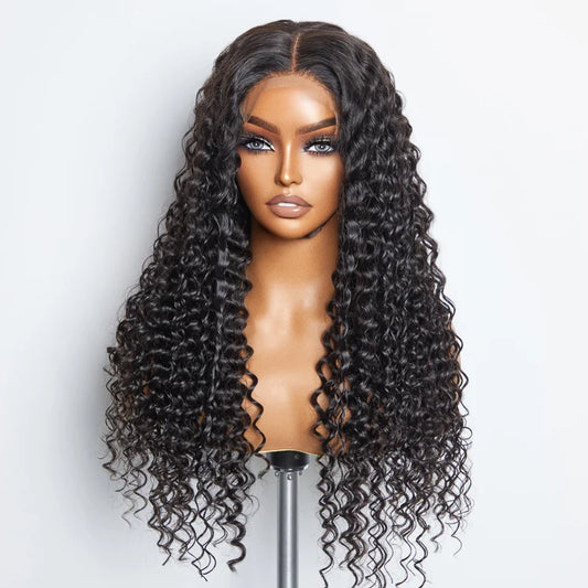 180% Density 5x5 Glueless Lace Closure Wig Deep Wave