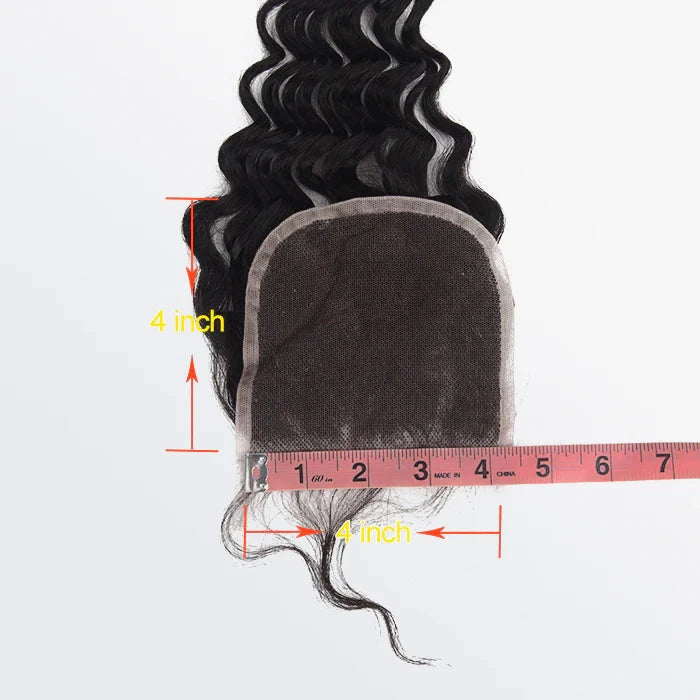 4x4 Free Parted Lace Closure Deep Wave